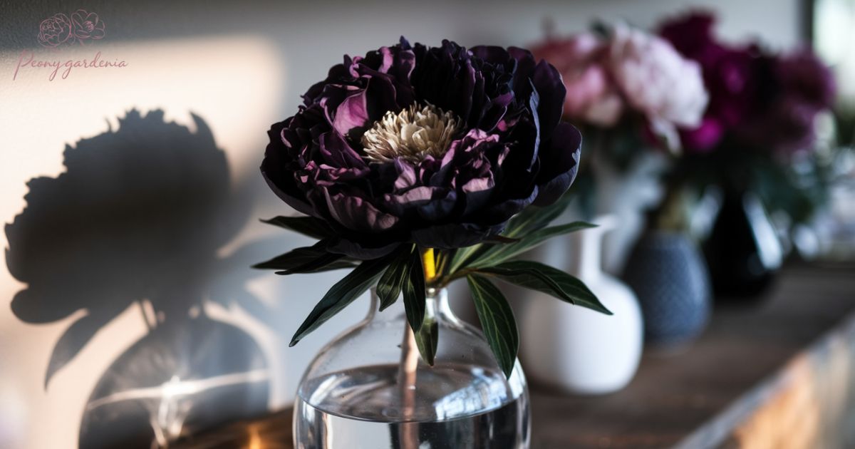 Black Peony Flower